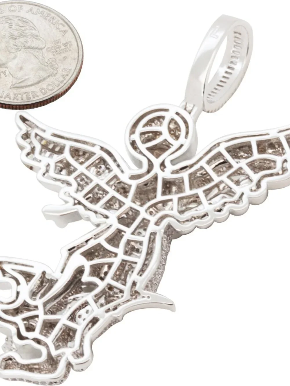 14k Yellow/White Gold Plated AAA Cubic Zirconia Saint Michael Archangel Pendant